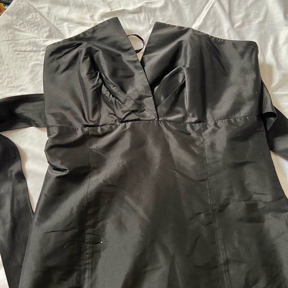 Coren Moore black satin strapless party cocktail dress - Picture 5 of 7